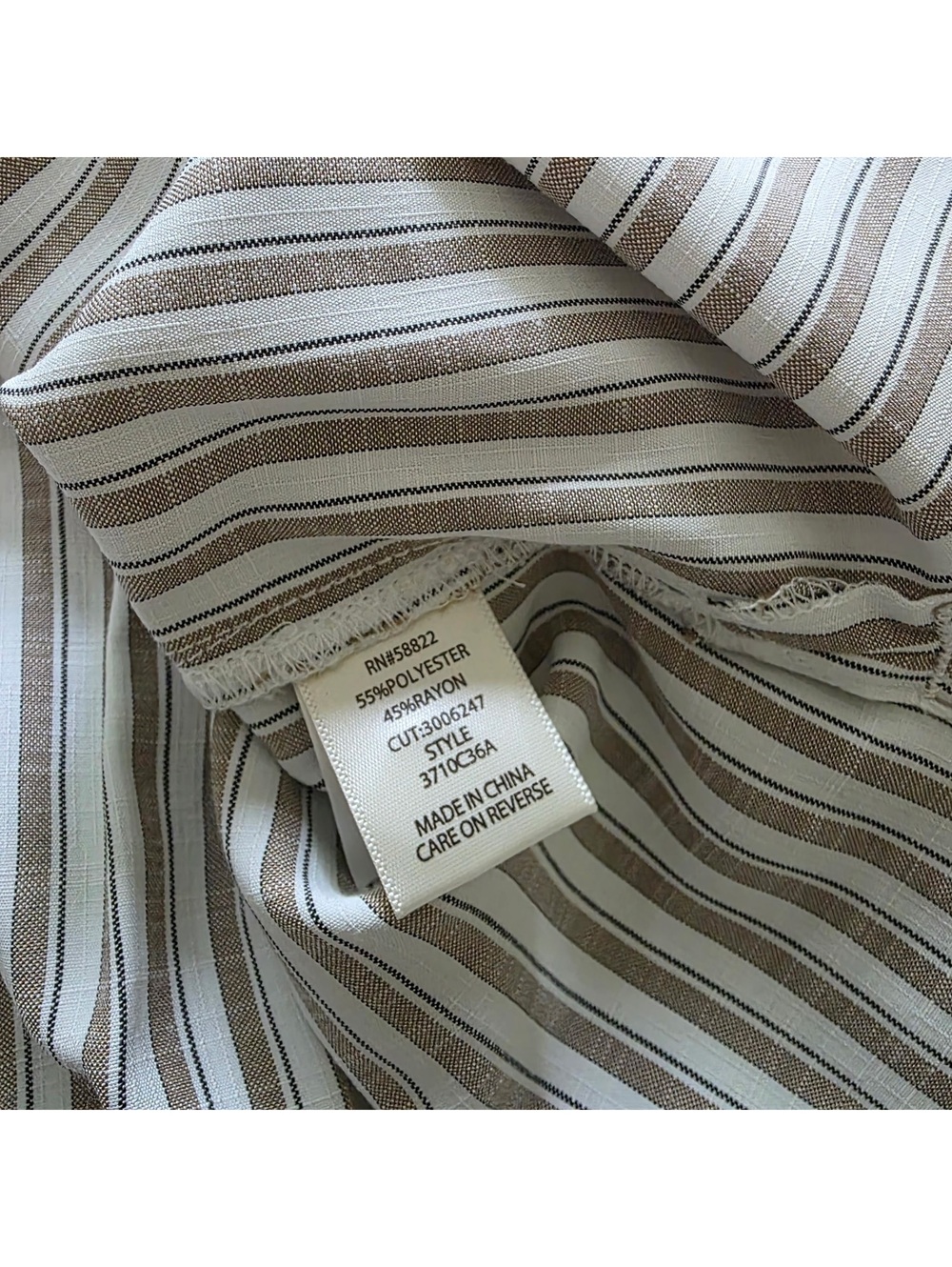 Max Studio Women’s Khaki/White Roll-Tab Double Pocket Collared Shirt Size Large - Picture 6 of 6